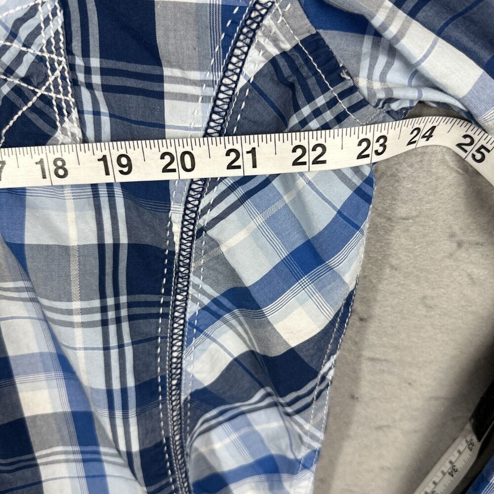 BKE Buckle Shirt Mens X-Large Athletic Fit Pearl Snap Long Sleeve Blue Gray - Picture 6 of 11